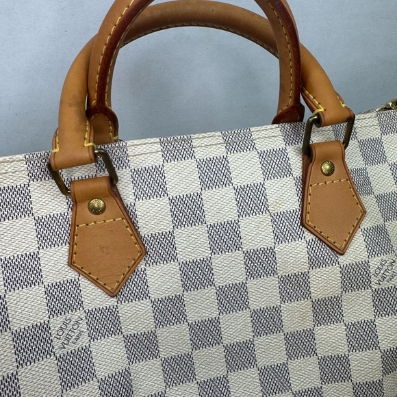 LOUIS VUITTON Damier Azur 30 Canvas Speedy Handbag Made in France. - Picture 3 of 16